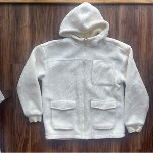 DSG X TWITCH + ALLISON Men's Full-Zip Sherpa Hoodie Unbleached White Size M